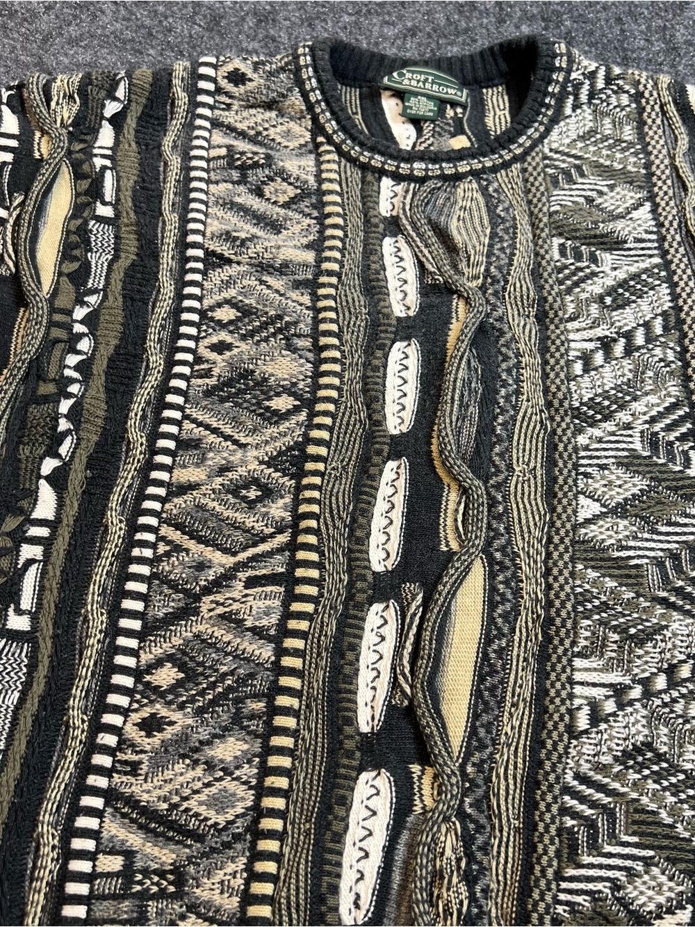 Croft & Barrow Coogi Inspired Sweater XXL Vintage Textured Cosby Knit - Picture 2 of 7